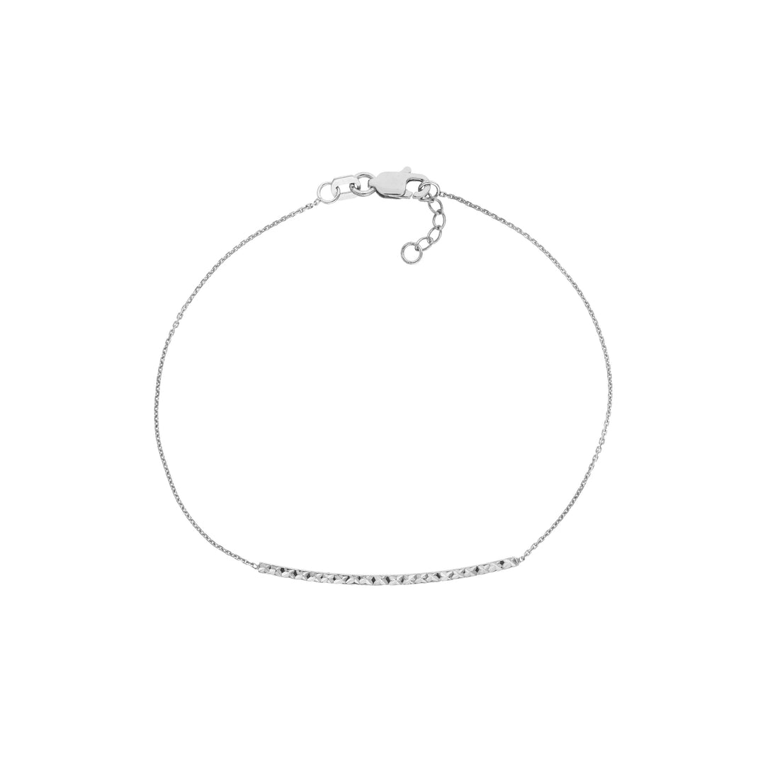 Diamond-Cut Curved Bar on Chain Bracelet