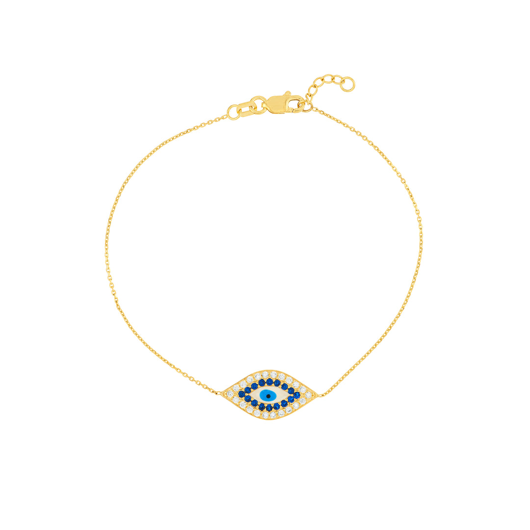 CZ-Lined Evil Eye Adjustable Bracelet