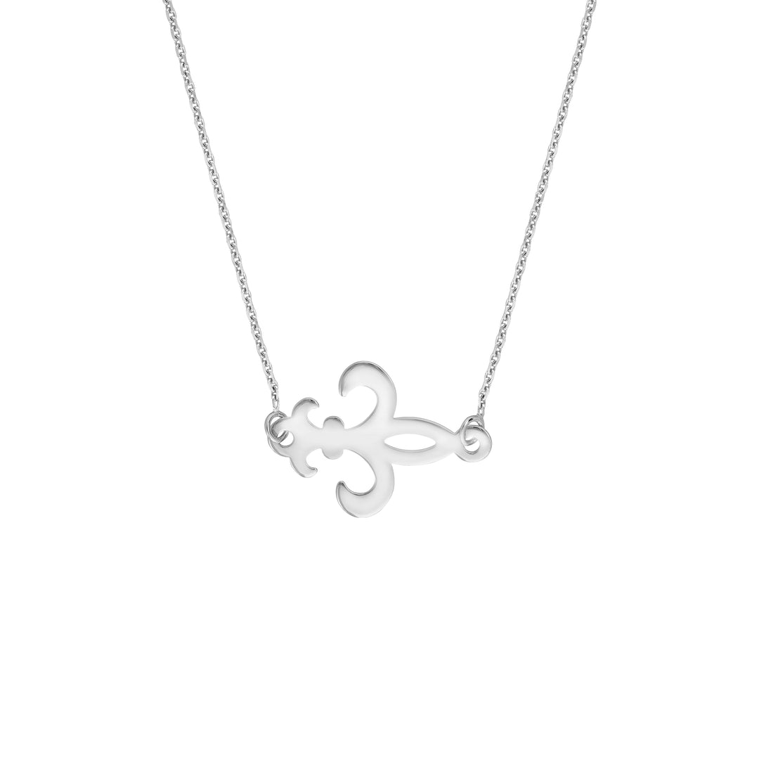 Sterling Silver Fleur-De-Lis Adjustable Necklace