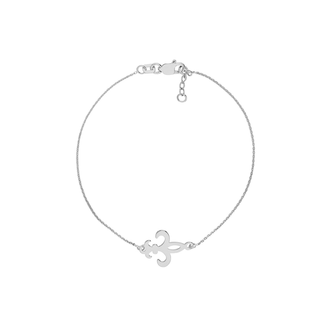 Sterling Silver Fleur-De-Lis Adjustable Bracelet