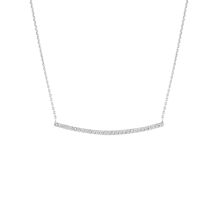 Curved Bar Adj. Necklace with 1/5tcw Diamond