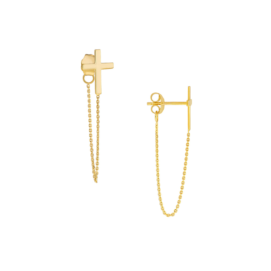 Front to Back Cross Chain Earrings