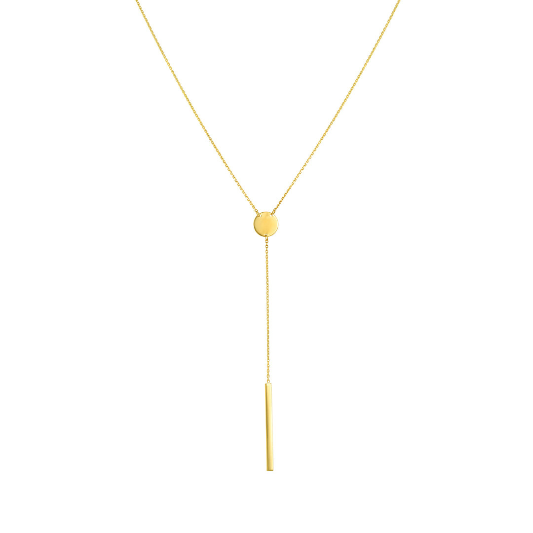 Disc and Bar Lariat Necklace