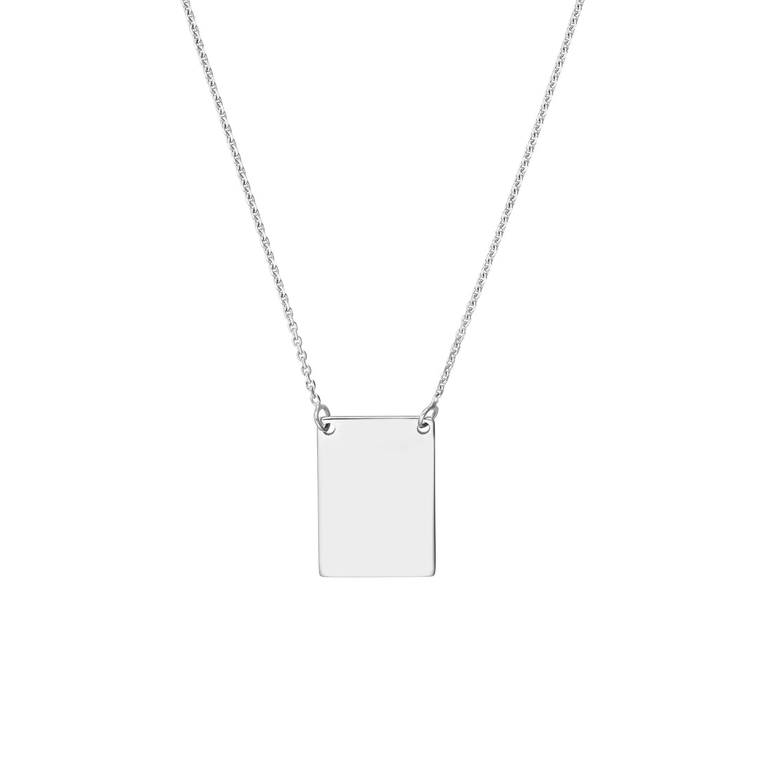 Engravable Rectangle Plate Adj. Necklace