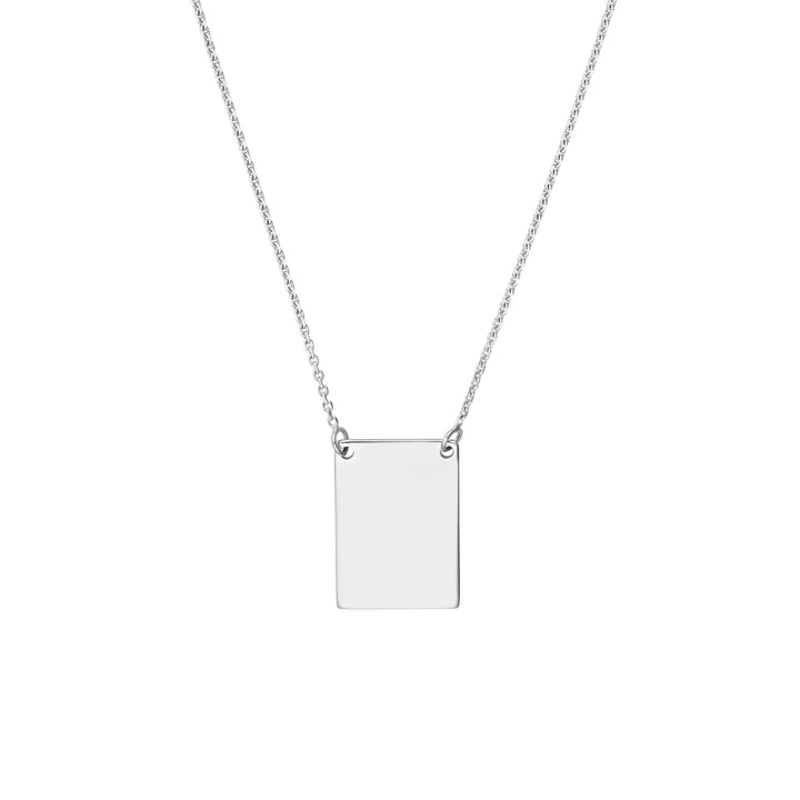 Engravable Rectangle Plate Adj. Necklace