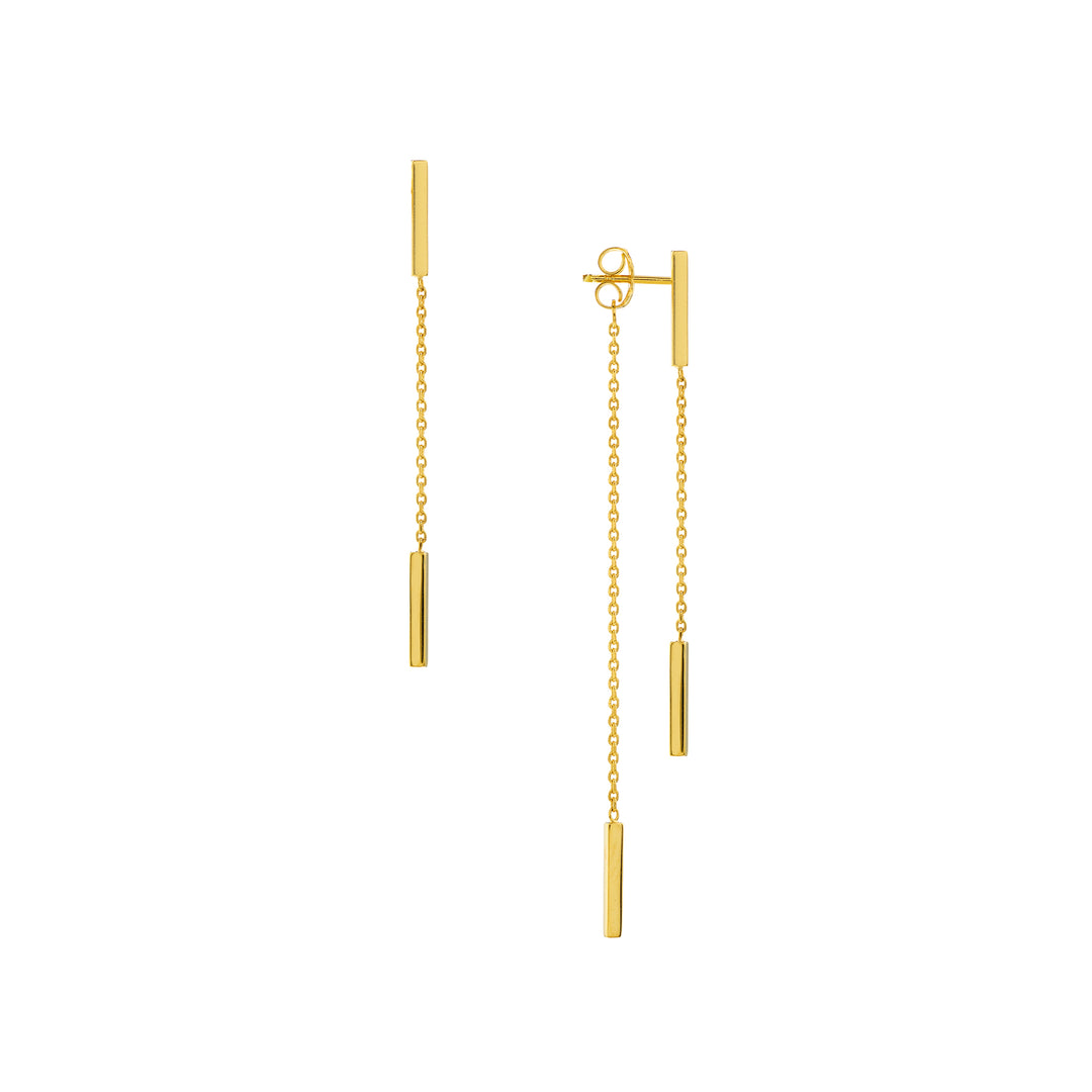 Front and Back Double Staple Bar Earrings