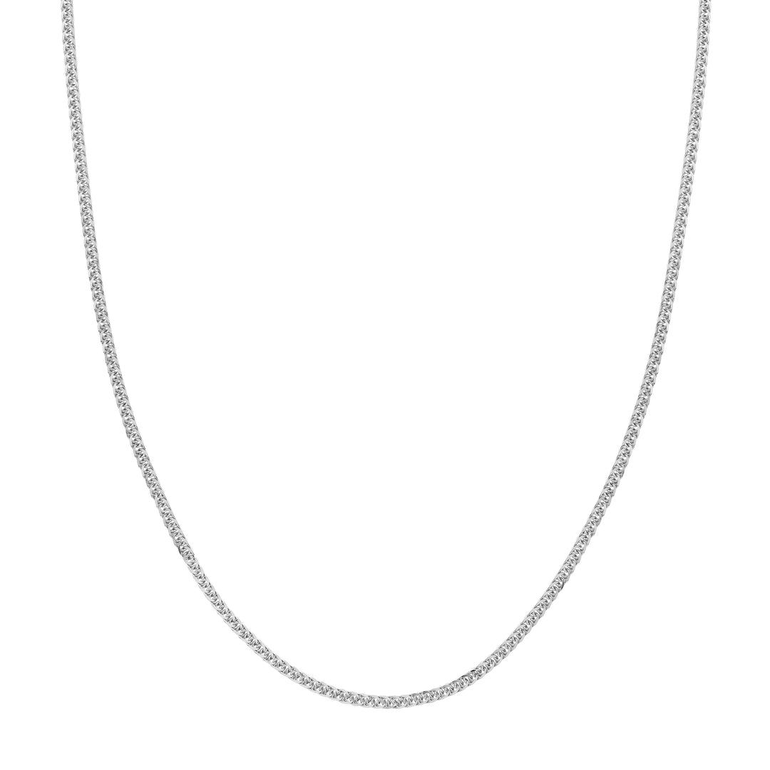 Sterling Silver 2.25mm Adjustable Square Wheat Chain