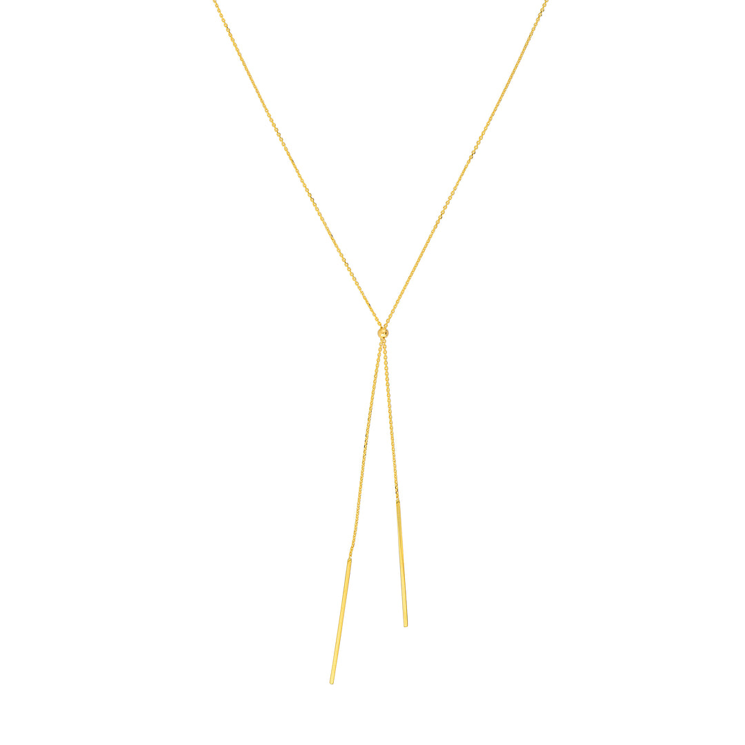 Double Staple Bar Lariat Necklace