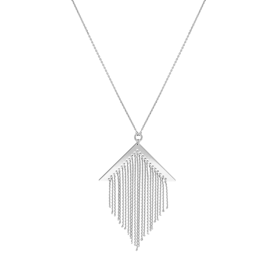 Sterling Silver Chevron Fringe Adjustable Necklace