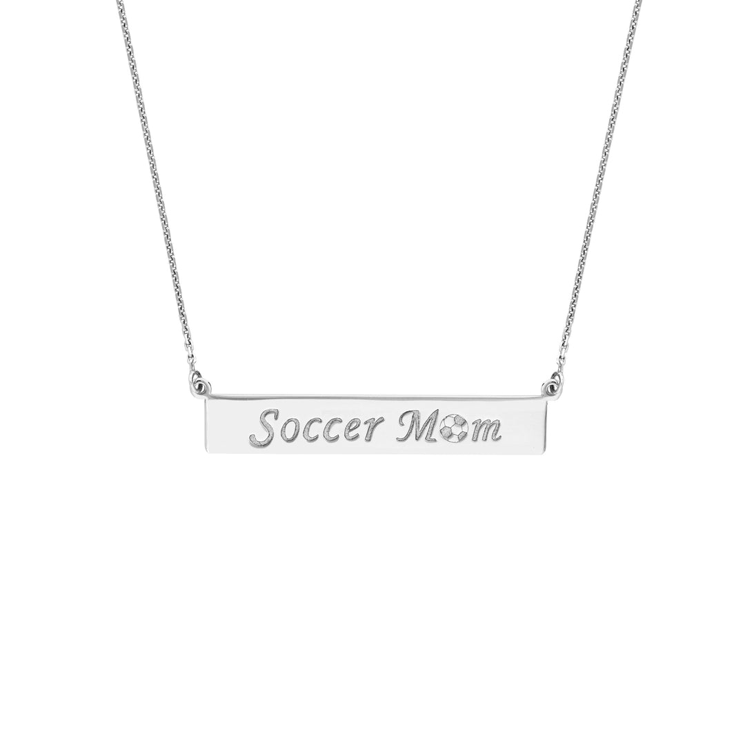 Soccer Mom Bar Necklace in Plated Sterling Silver