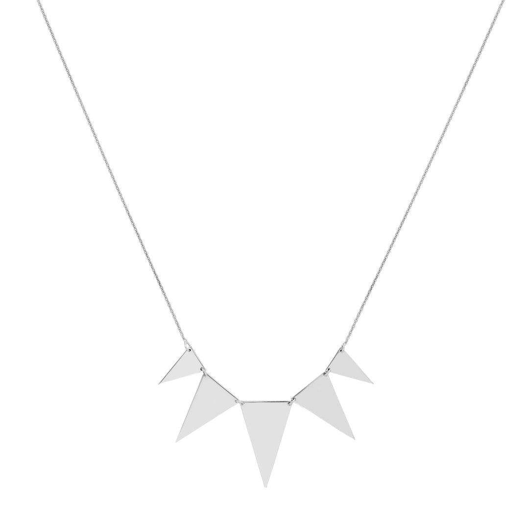 Sterling Silver Graduated Triangles Adjustable Necklace