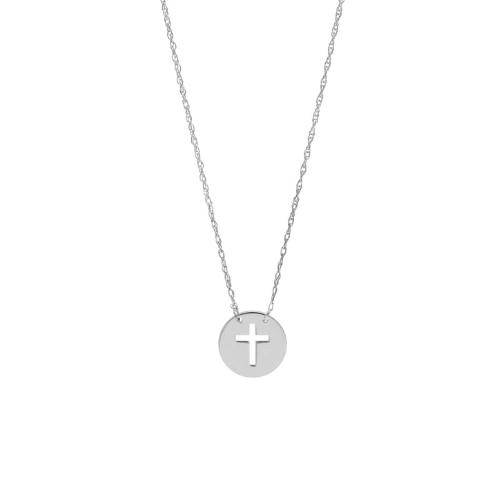 So You Cross Cutout Mini Disc Adj Necklace