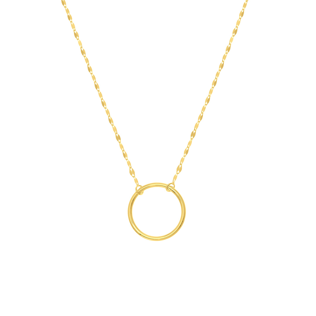 Open Circle Pendant on Piatto Chain Necklace