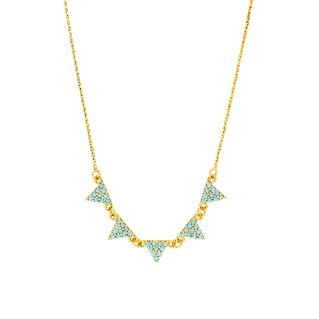 Simulated Turquoise Triangle Necklace