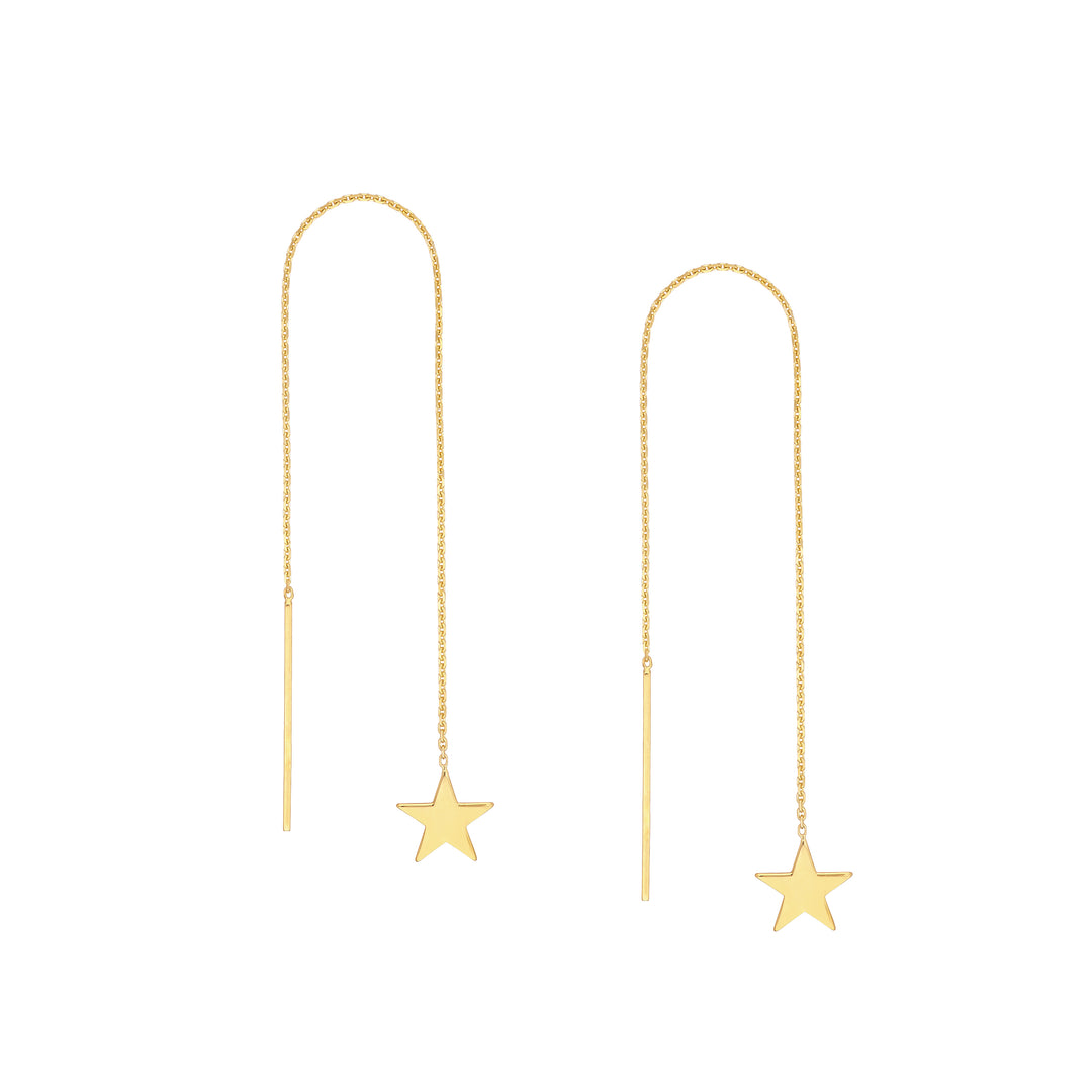 Flat Star Threader Earrings