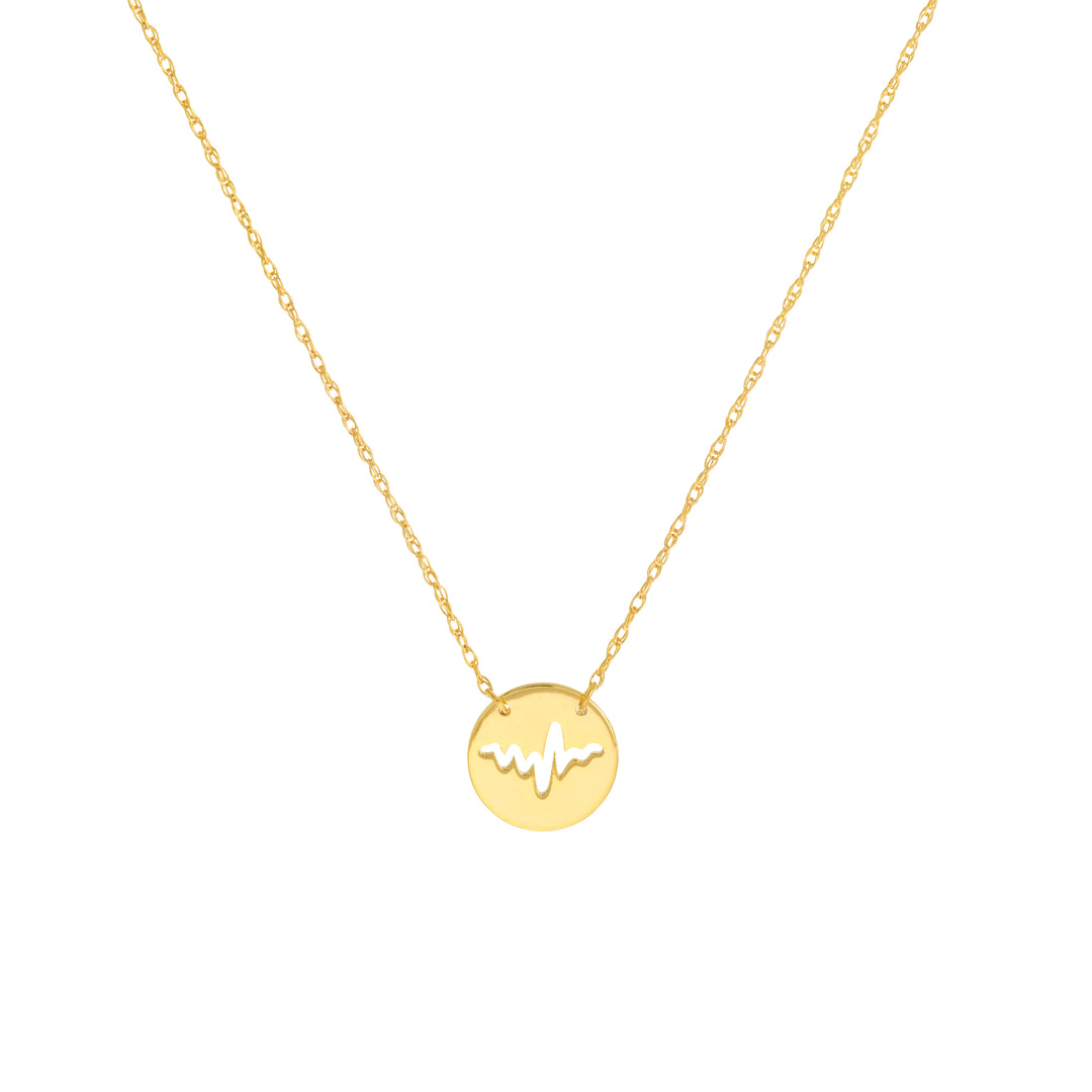 So You Cutout Heartbeat Mini Disc Adjustable Necklace