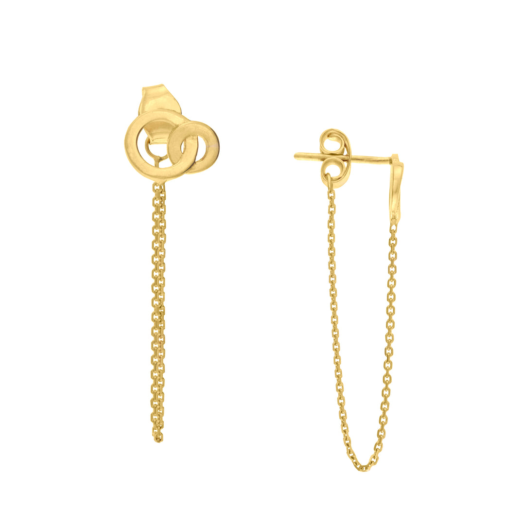 Front to Back Linked Circle Chain Earrings