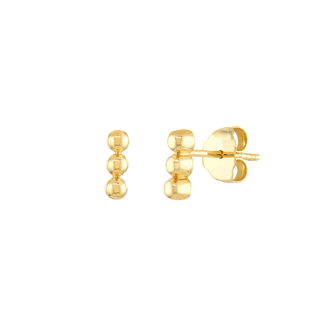 Triple Bead Stud Earrings