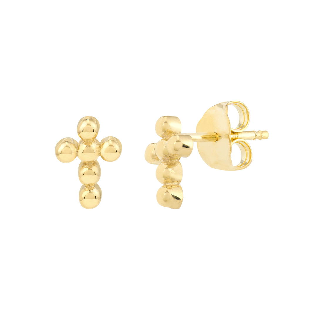 Bead Cross Stud Earrings