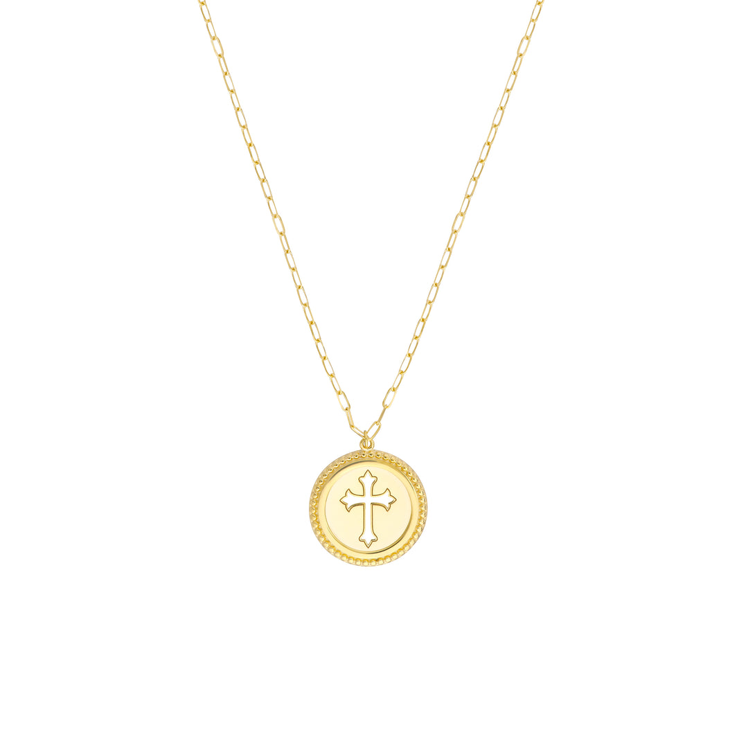 Cutout Cross Medallion Necklace