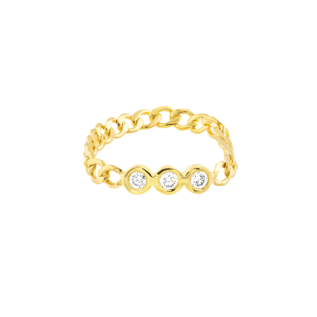 1/10tcw Diamond Trio Curb Chain Ring