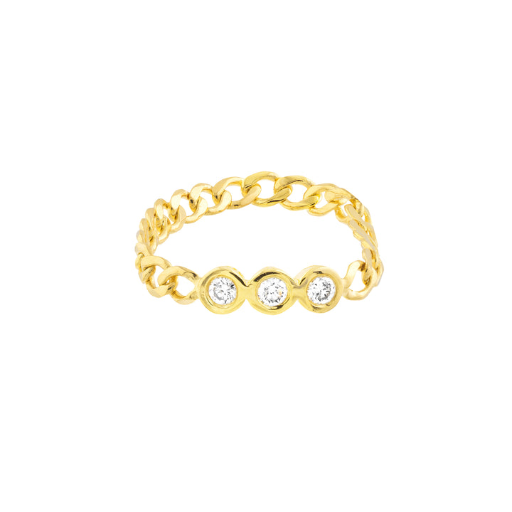 1/10tcw Diamond Trio Curb Chain Ring