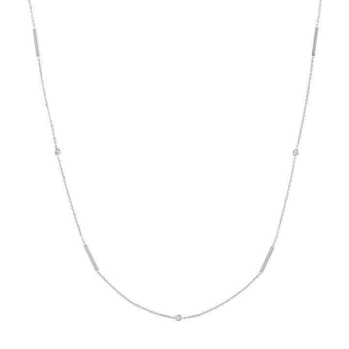 Diamond Bezel and Bar Station Necklace