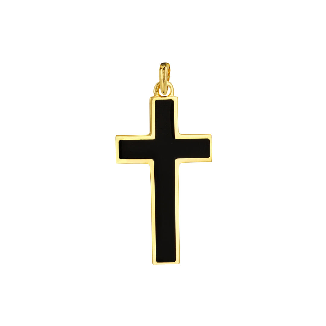 Black Enamel Cross Pendant