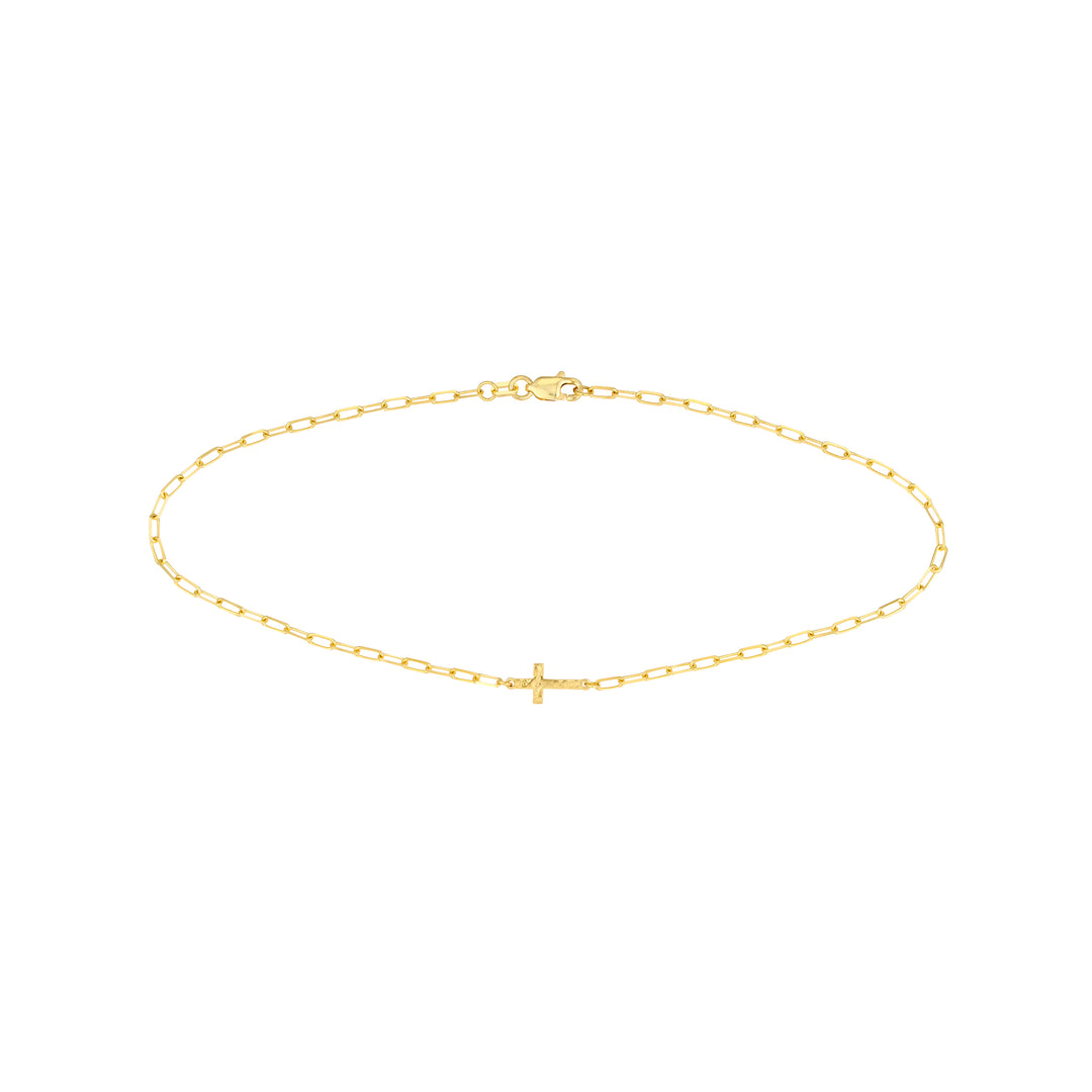 Paper Clip Anklet with Cross