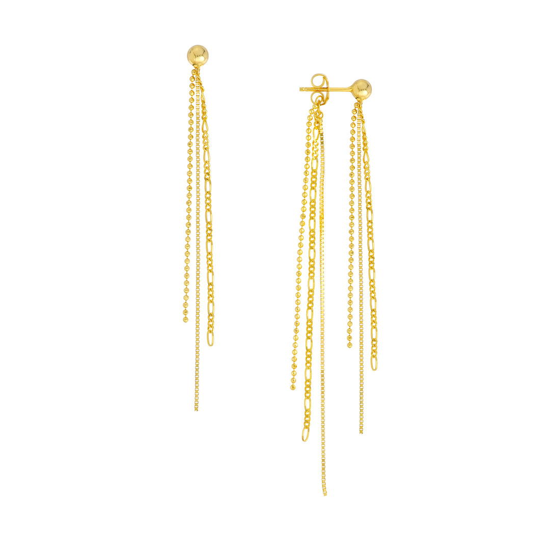 Mixed Tassel Front & Back Earrings