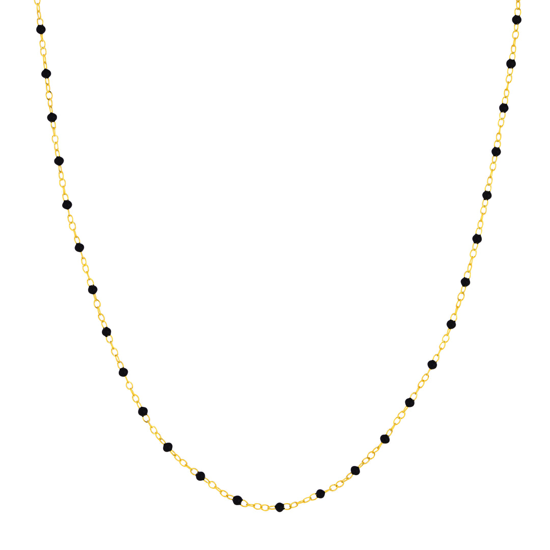 Black Enamel Bead Piatto Chain