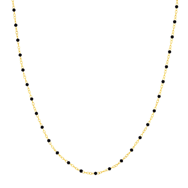 Black Enamel Bead Piatto Chain