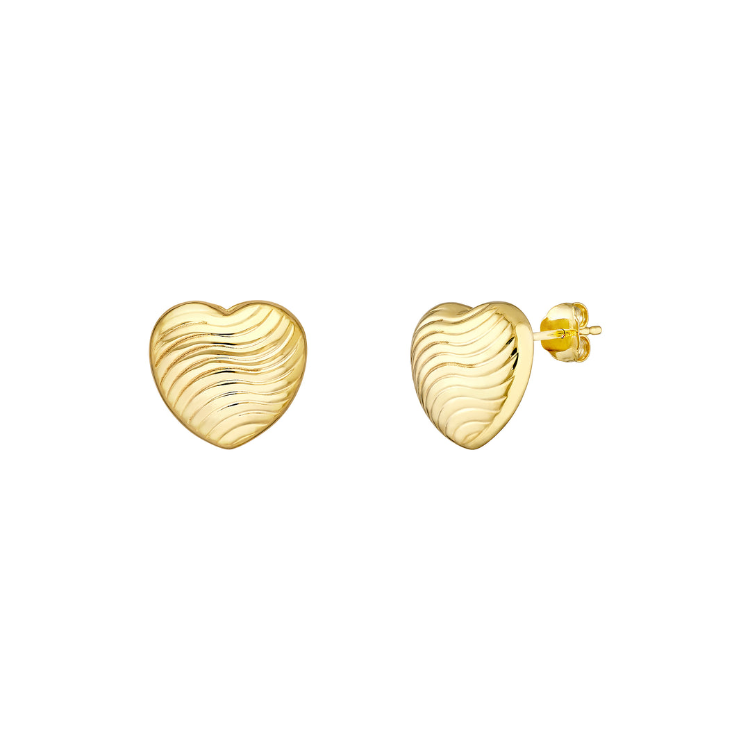 Heart Wave Pattern Stud Earrings