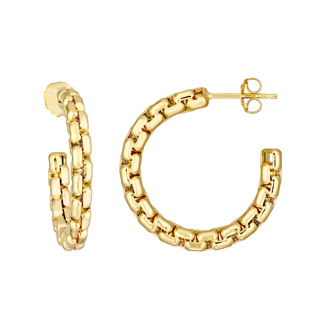 Round Box Large Open Hoop Earrings