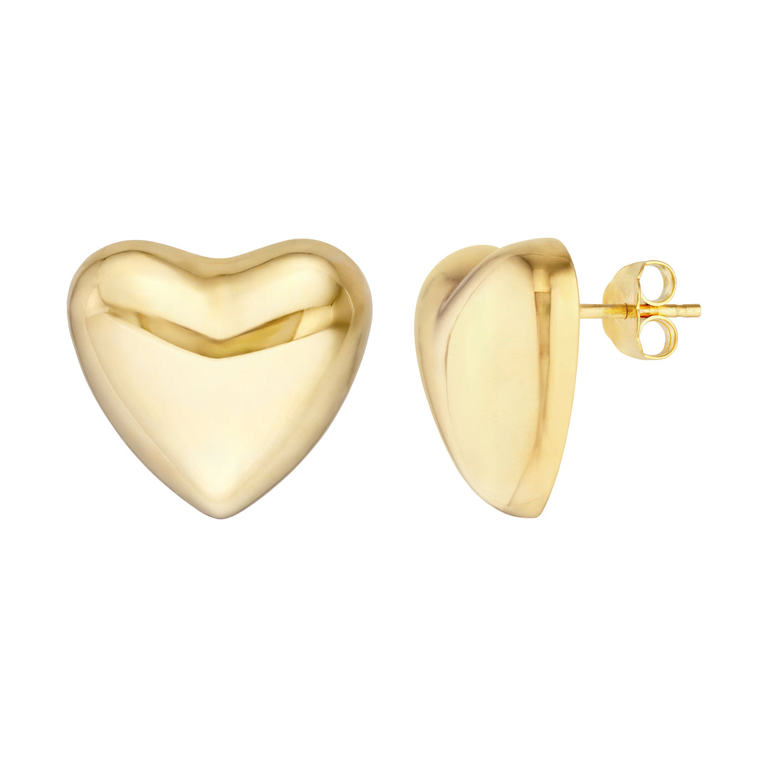 Puff Heart Polished Earrings