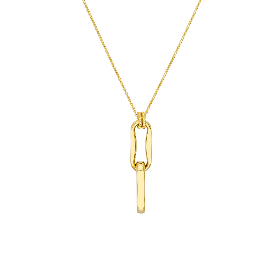 Double Oval Link Pendant Necklace