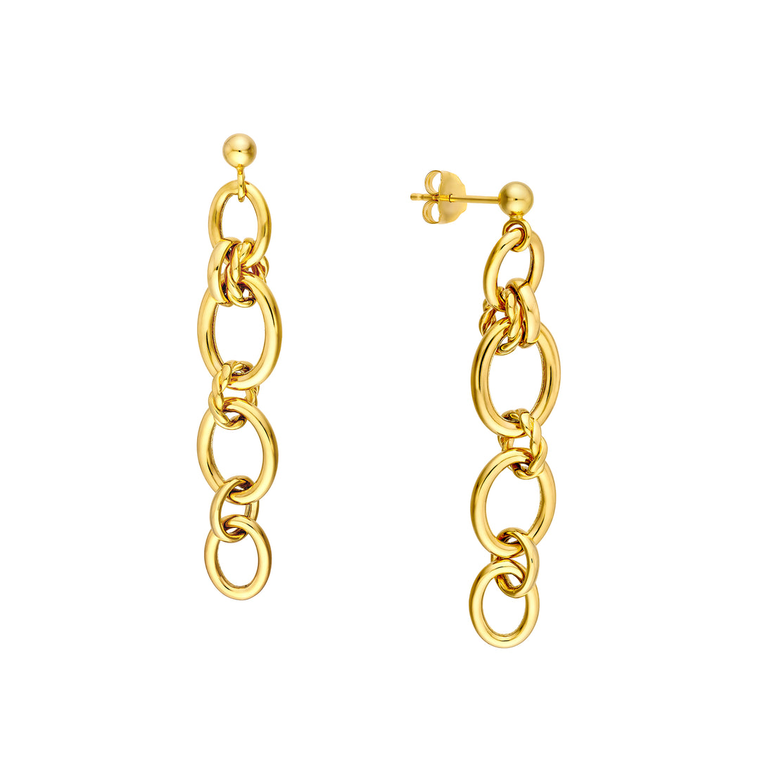 Polished Oval Link Dangle Earrings