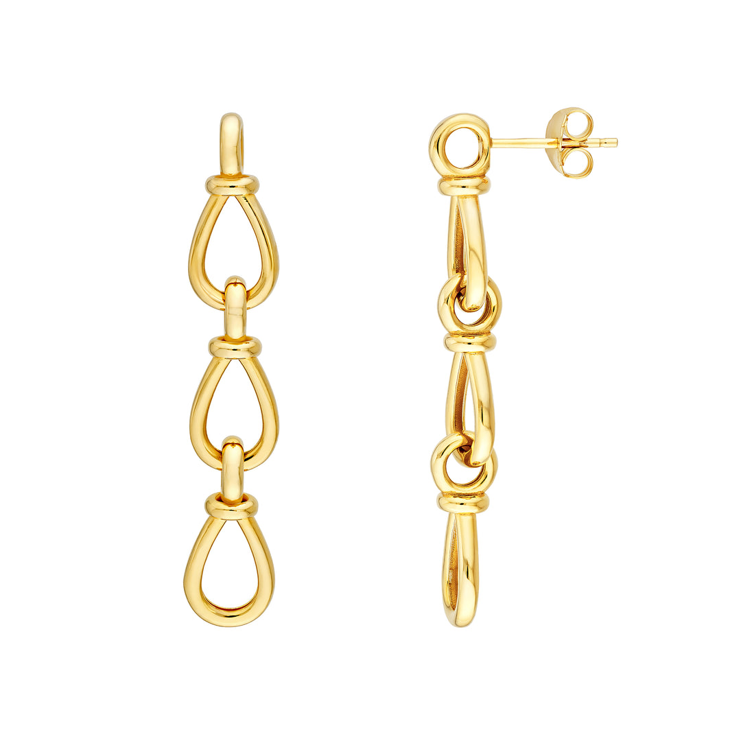 Long Teardrop Link Dangle Earrings