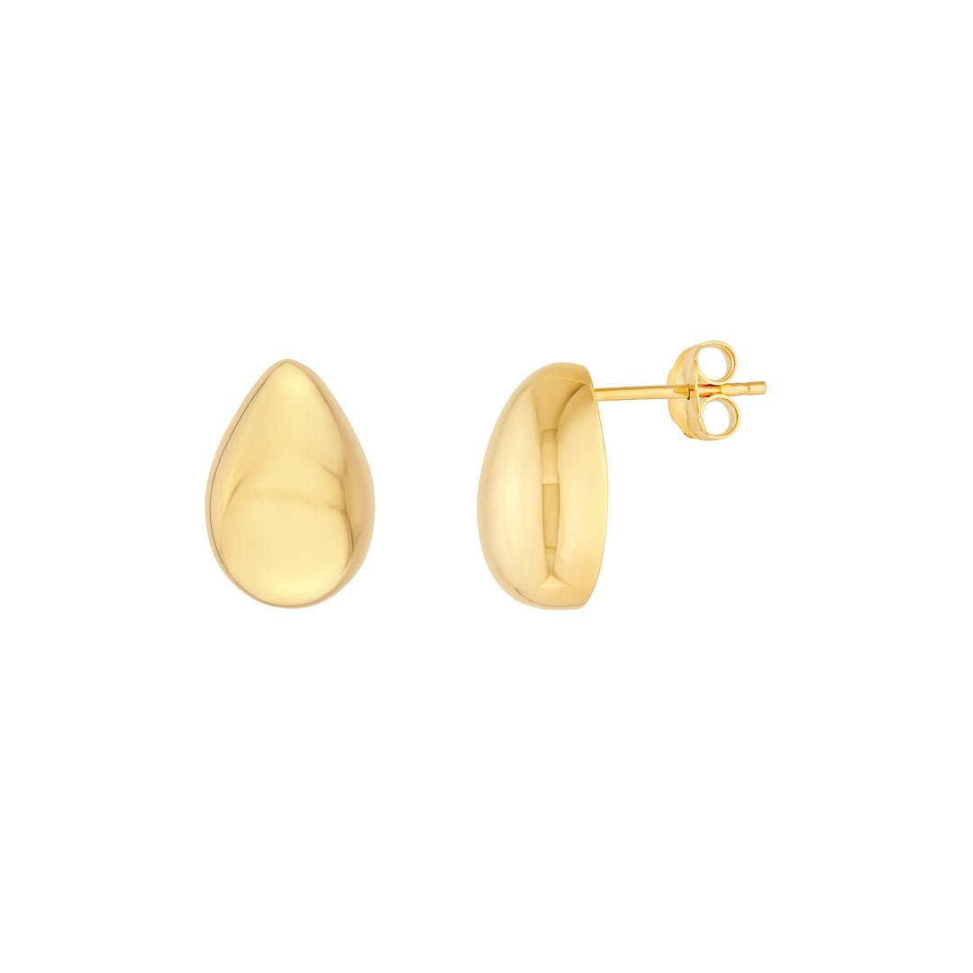 Puffy Teardrop Stud Earrings