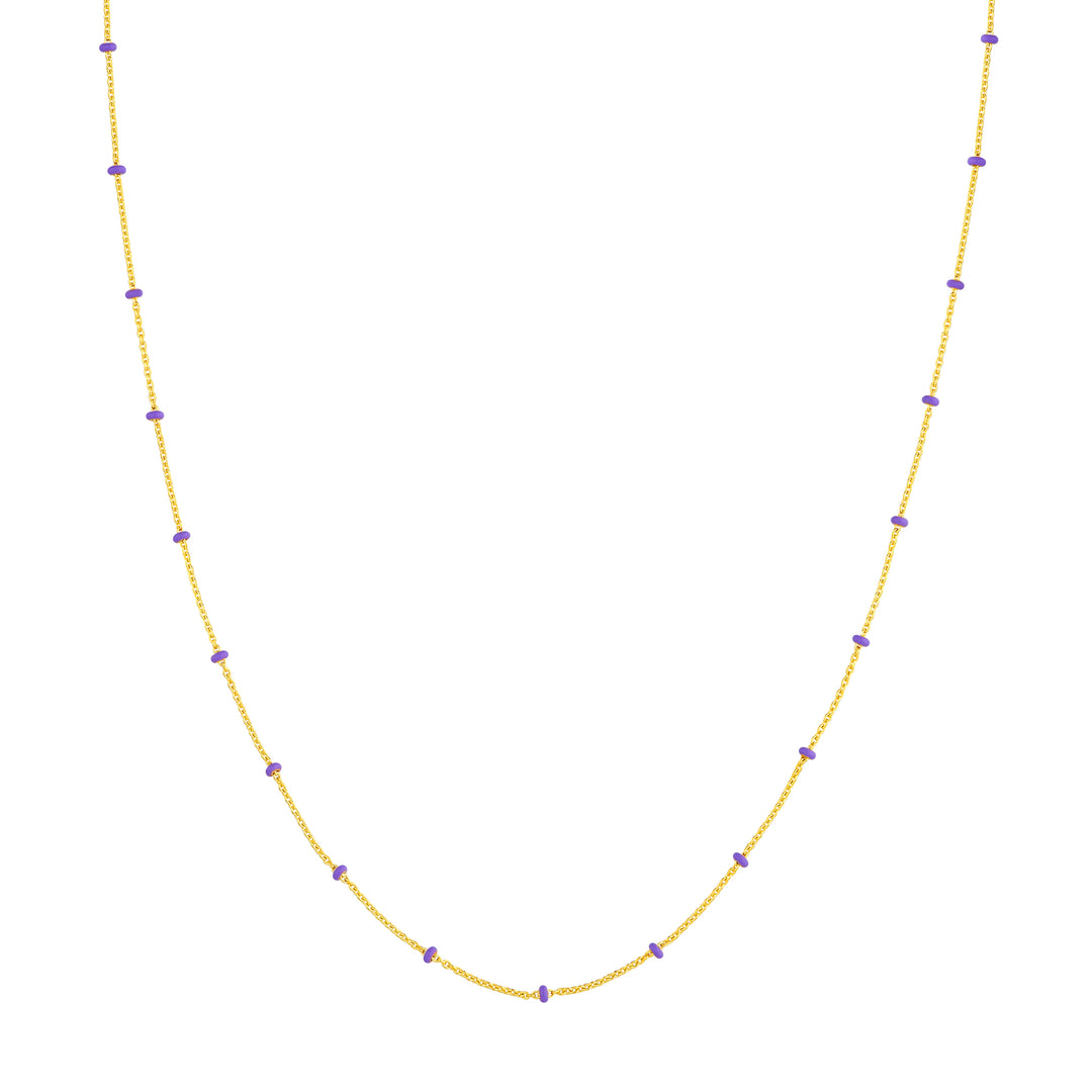 Lilac Enamel Bead Saturn Chain