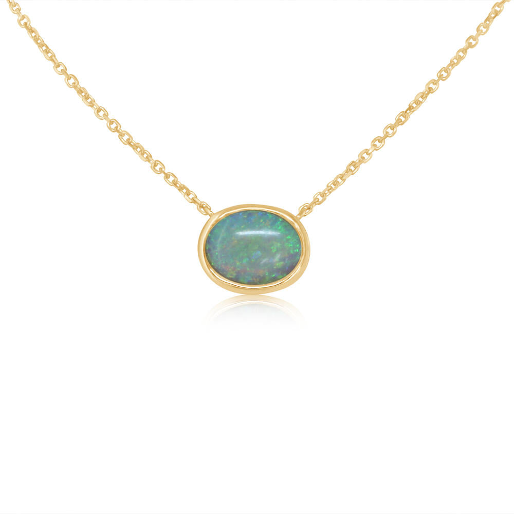 14K Yellow Gold Australian Opal Neckpiece