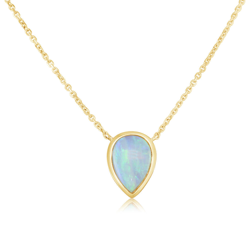 14K Yellow Gold Australian Opal Neckpiece