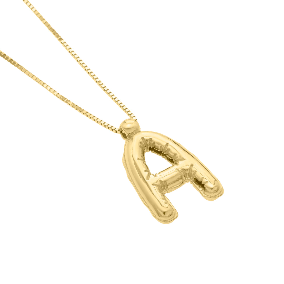 14K Helium Initial A Pendant