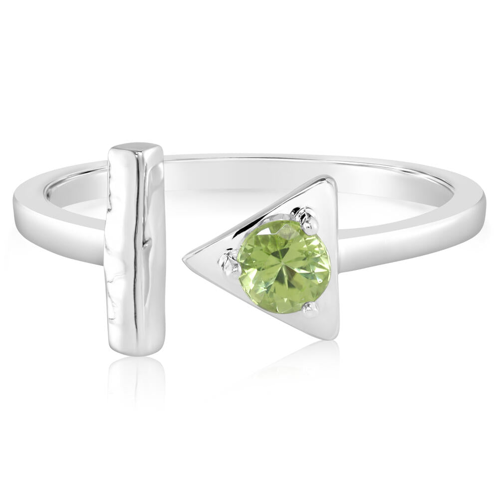 14K White Gold Peridot Ring