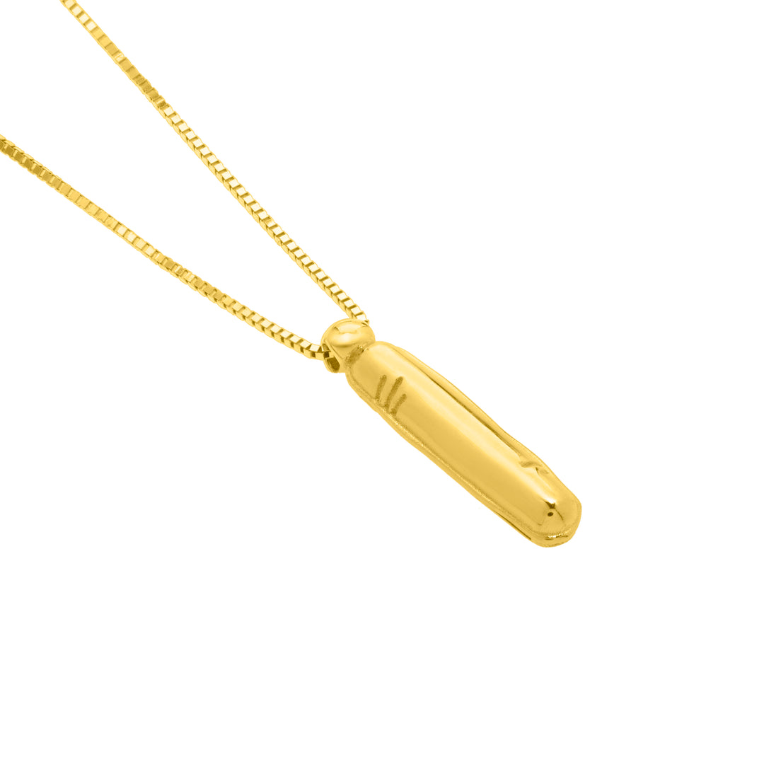 14K Helium Initial I Pendant