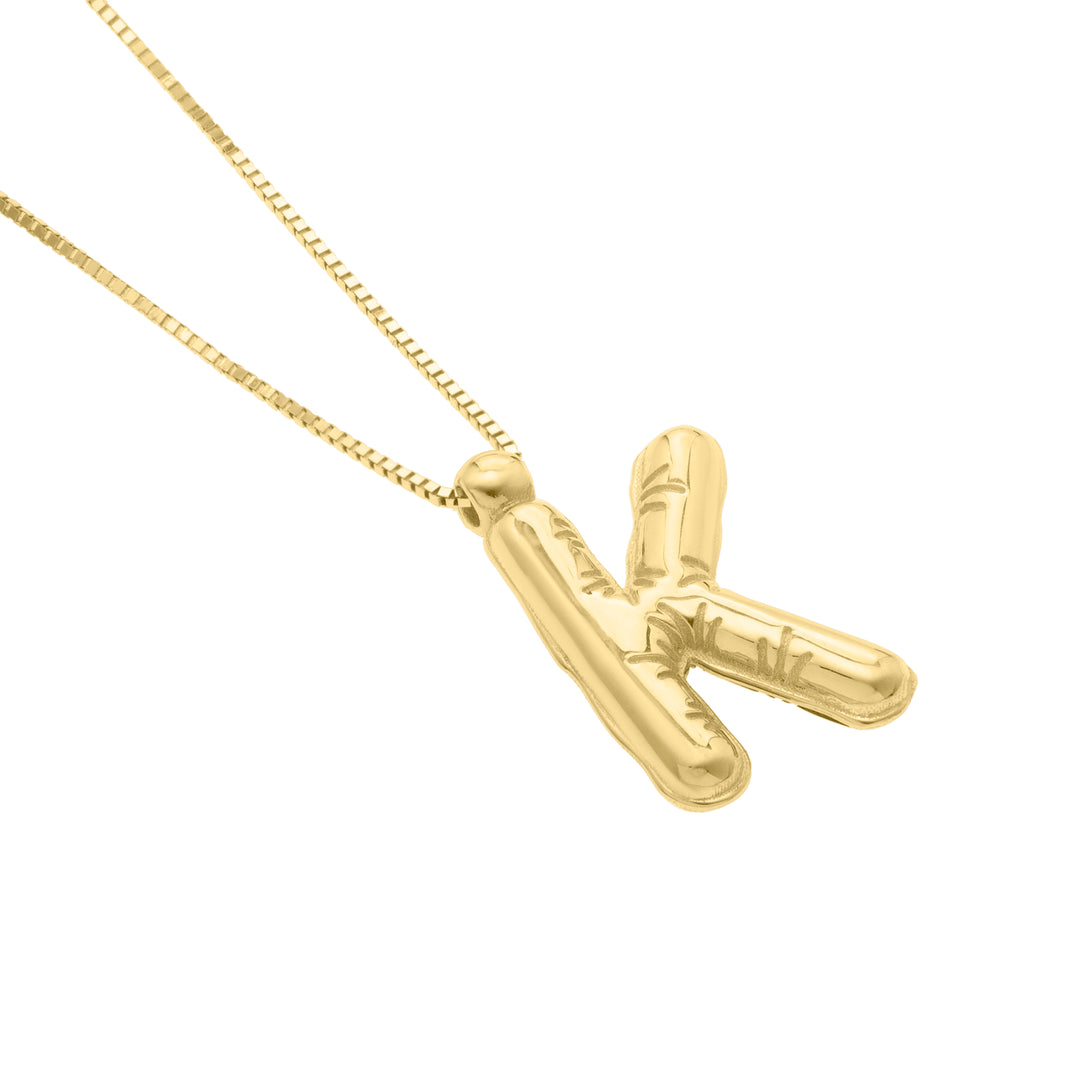 14K Helium Initial K Pendant