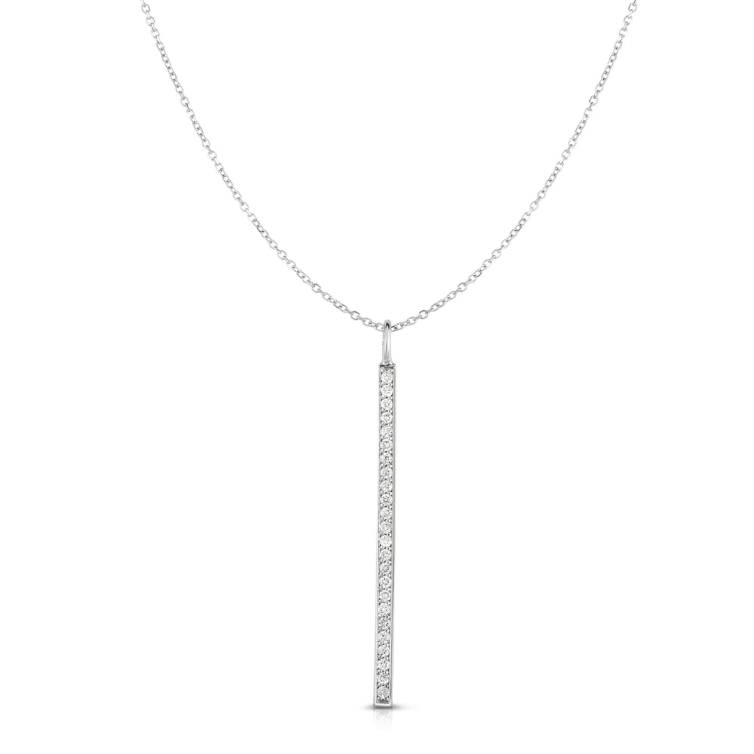 14K Gold .25ct Diamond Bar Necklace