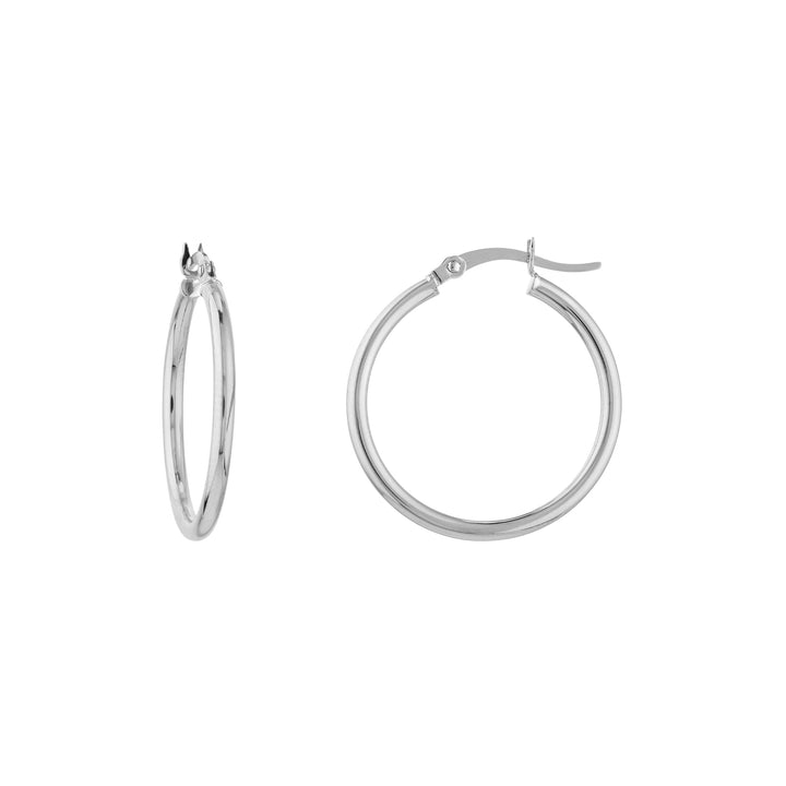 2mm x 25mm Polished Hoop Earrings