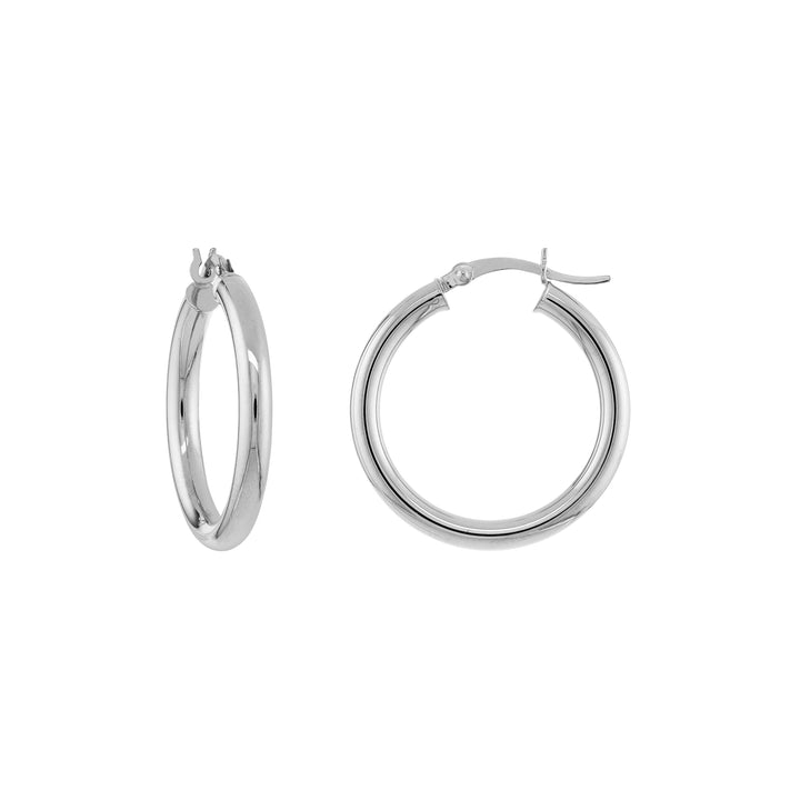 3mm x 25mm Polished Hoop Earrings