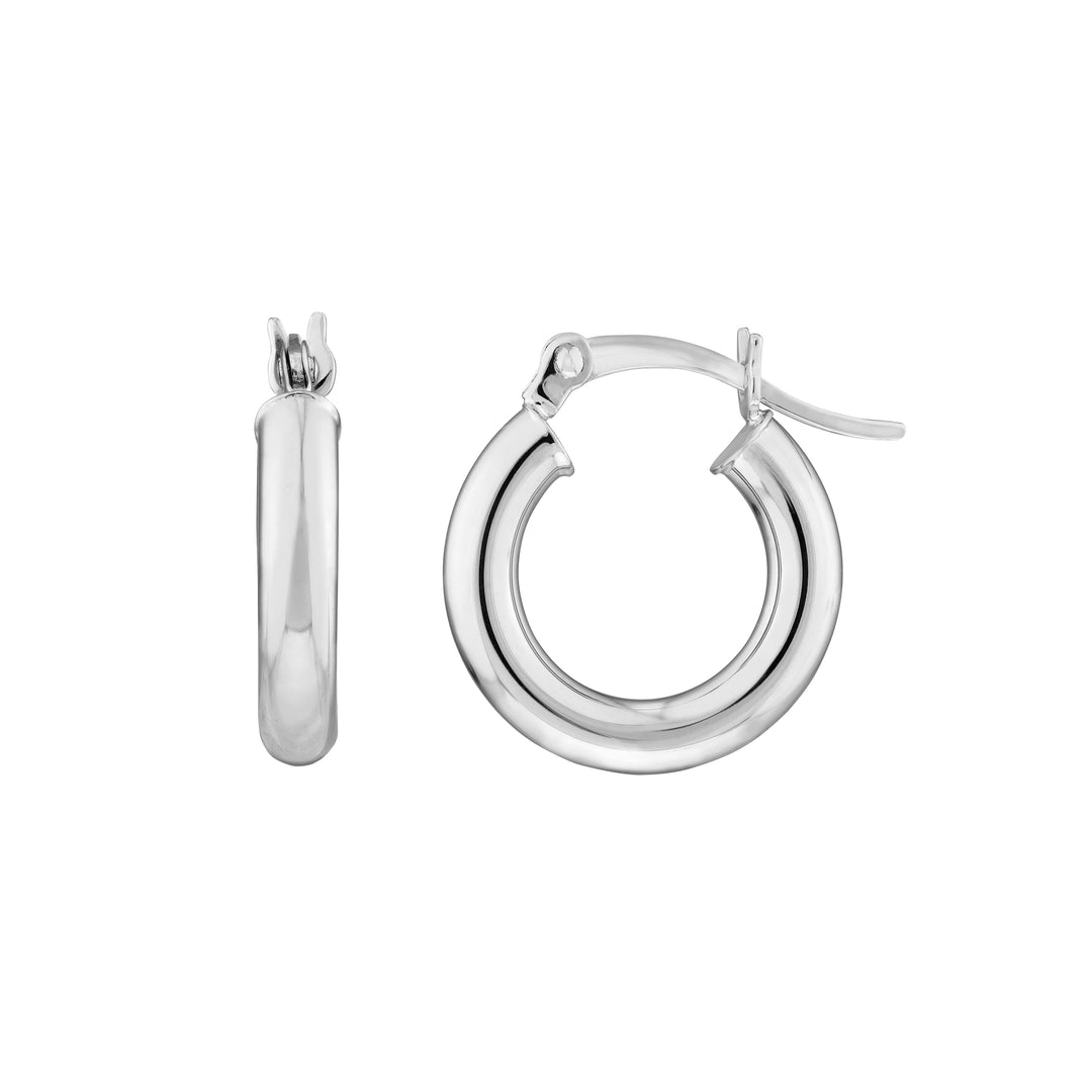 3mm x 15mm Polished Hoop Earrings